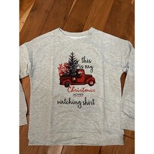 christmas Lightweight sweatshirts for women Gray Size Large Red Truck Movie(1CD)